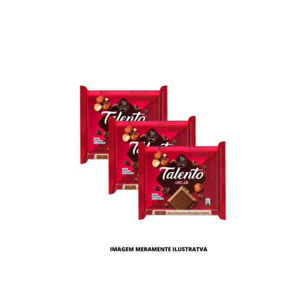 CHOCOLATE - GAROTO - 85g TALENTO LEITE COM AVELA - DP12